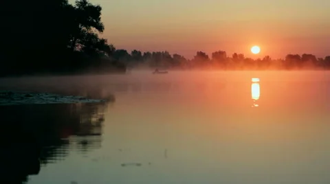 Sunrise on the lake Video stock 53546257