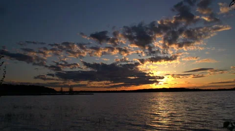 The sunrise on the lake Stock Footage 54896074