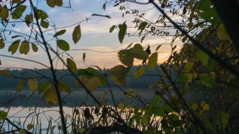 Sunrise on the lake Stock Footage 141228461