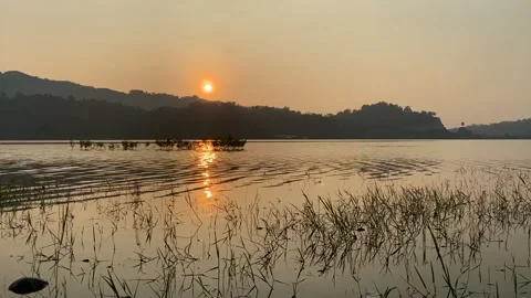 Sunrise on the lake Stock Footage 222091777