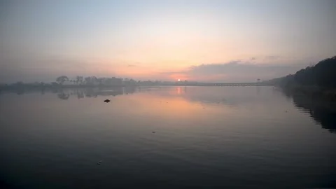 Sunrise in the lake Stock Footage 281193330