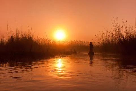 Sunrise lake Stock Photos