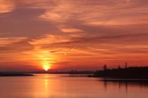 Sunrise lake Stock Photos