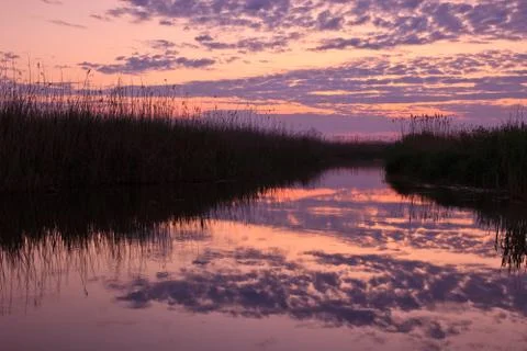 Sunrise lake Stock Photos