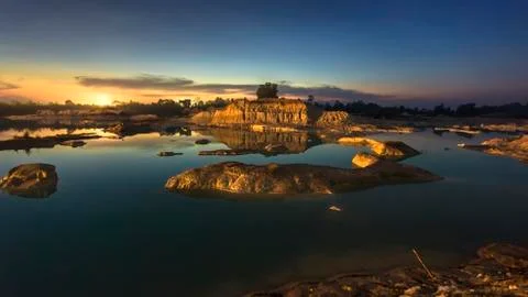 Sunrise on Lake Stock Photos