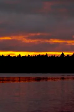 Sunrise on a lake Stock Photos