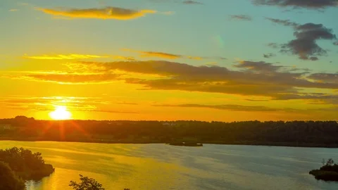 Sunrise on the Lake, time-lapse Stock Footage 72085096