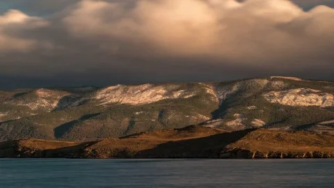 Sunrise on the lake, time-lapse Stock Footage 75920717