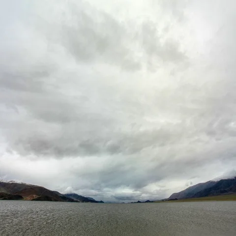 Sunrise on the Lake Tolbo Nuur, Mongolia. Full HD Stock Footage