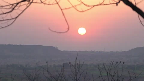 Sunrise with Landscape Stock Footage 302808684