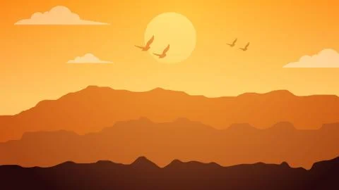 Sunrise Landscape Illustrazione stock