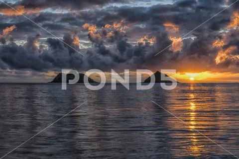 Sunrise at Lanikai Beach,Oahu, Hawaii, United States of America Stock Photos