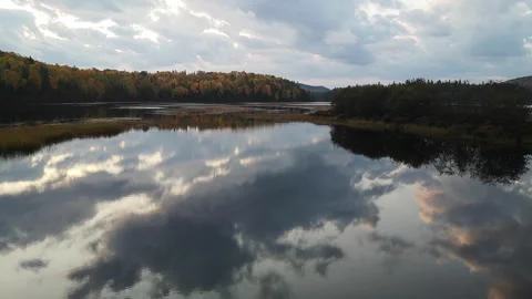 Sunrise on the « l’Assomption » Lake Stock Footage 259758389