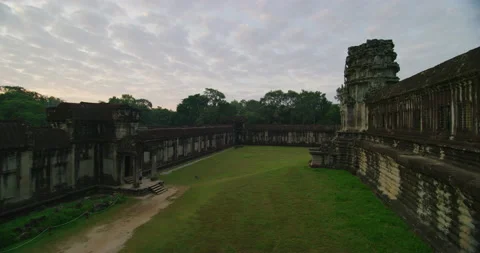 Sunrise Light at Angkor Wat Temple in Siem Reap, Cambodia. Stock Footage 148996950