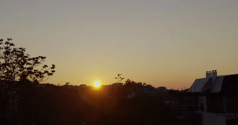 Sunrise light with clouds over city 動画素材 145877762