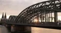 Sunrise Light Cologne Skyline Famous Landmark German Cathedral Establishing Shot HD Footage