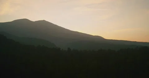 Sunrise Light Illuminating Mist Covered Tropical Forest Mountains Stock Footage 329522155