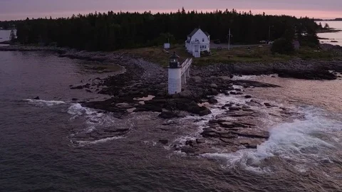 Sunrise Lighthouse Maine 2 Stock Footage 84706902