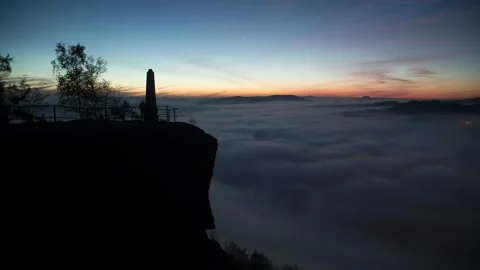 Sunrise at the Lilienstein,4k, timelapse Stock Footage 230877189