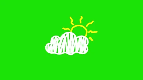 Sunrise looping animation on green background Stock Footage 340269818