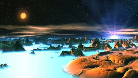 Sunrise on the Magic Planet Stock Footage 113962859