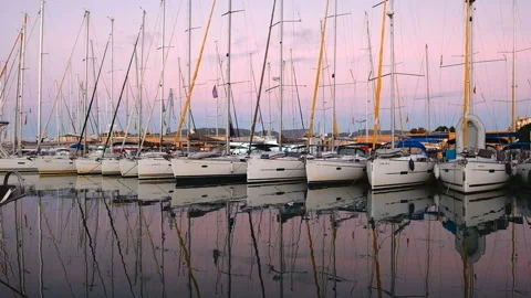 Sunrise in marina Stock Footage 85704027