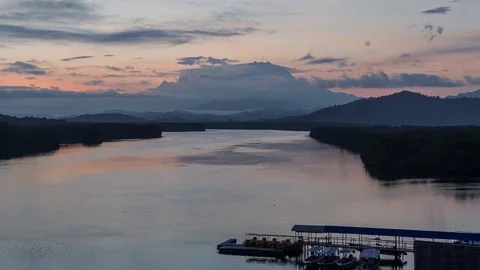 Sunrise from Mengkabong bridge Stock Footage 106320514