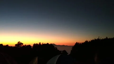Sunrise from merbabu mountain Stock Footage 307789880