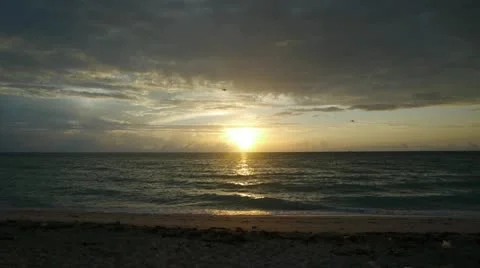 Sunrise in Miami Florida south beach 30p Stock Footage