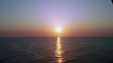 Sunrise in the middle of the sea Stock Footage 202271542