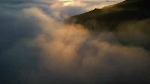 Sunrise Misty Mountain Pass  Stock Footage 260294907