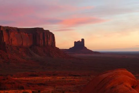 Sunrise in monument valley Stock Photos