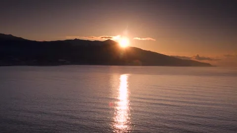 Sunrise at Mount Apo and the Pacific Ocean Video stock 332279221