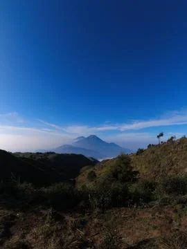 Sunrise on Mount Prau Stock Photos