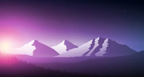 Sunrise in the mountain chain Illustrazione stock