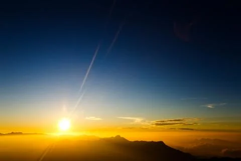 Sunrise on the mountain  Stock Photos