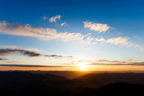 Sunrise on the mountain.  Stock Photos