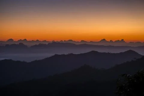 Sunrise at mountain Stock-Fotos