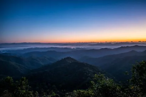 Sunrise at mountain Stock Photos