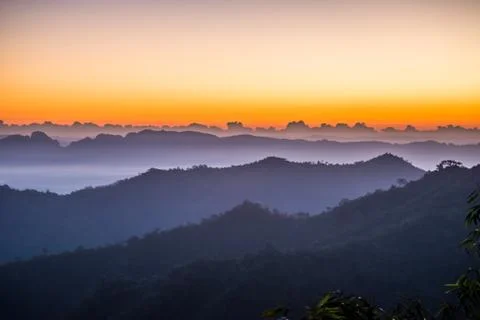 Sunrise at mountain Stock Photos