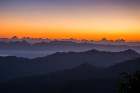 Sunrise at the mountain Stock Photos