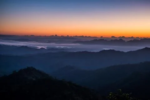 Sunrise at the mountain Stock Photos