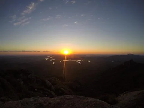 Sunrise on the mountain Stock Photos