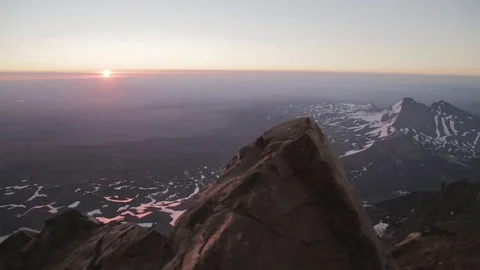 Sunrise from Mountain Summit Stock Footage 81532794