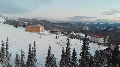 Sunrise  of the  mountain. Winter mountain Stock Footage 127175558