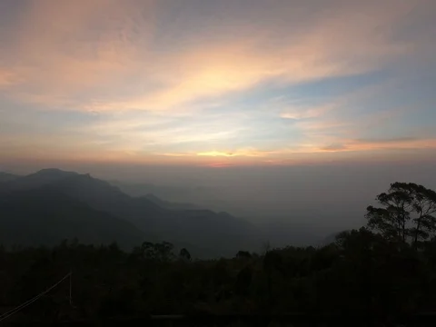 Sunrise in the mountains above the clouds. Timelapse 스톡 동영상 104082670