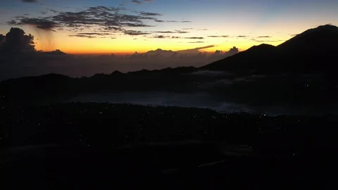 Sunrise in the mountains - Bali Stock Footage 129106391
