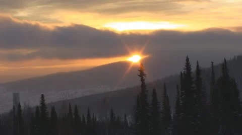 Sunrise in the mountains Stock Footage 10680638