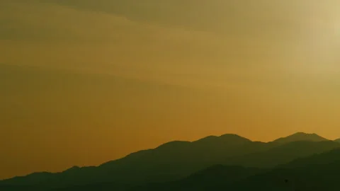 Sunrise In Mountains. Golden Gradient Background. Sunrise In The Morning. Real Stock Footage 259930465