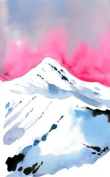 Sunrise in the mountains Stock Illustration